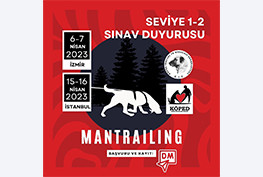 Alan Arama ve Mantrailing Seviye 1-2 Sınavı 15/16 Nisan